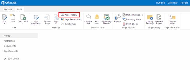 Page History in share point